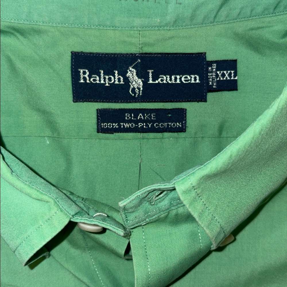 Ralph Lauren Men's XXL Blake Green Short Sleeve Button Down Shirt - Picture 2 of 4
